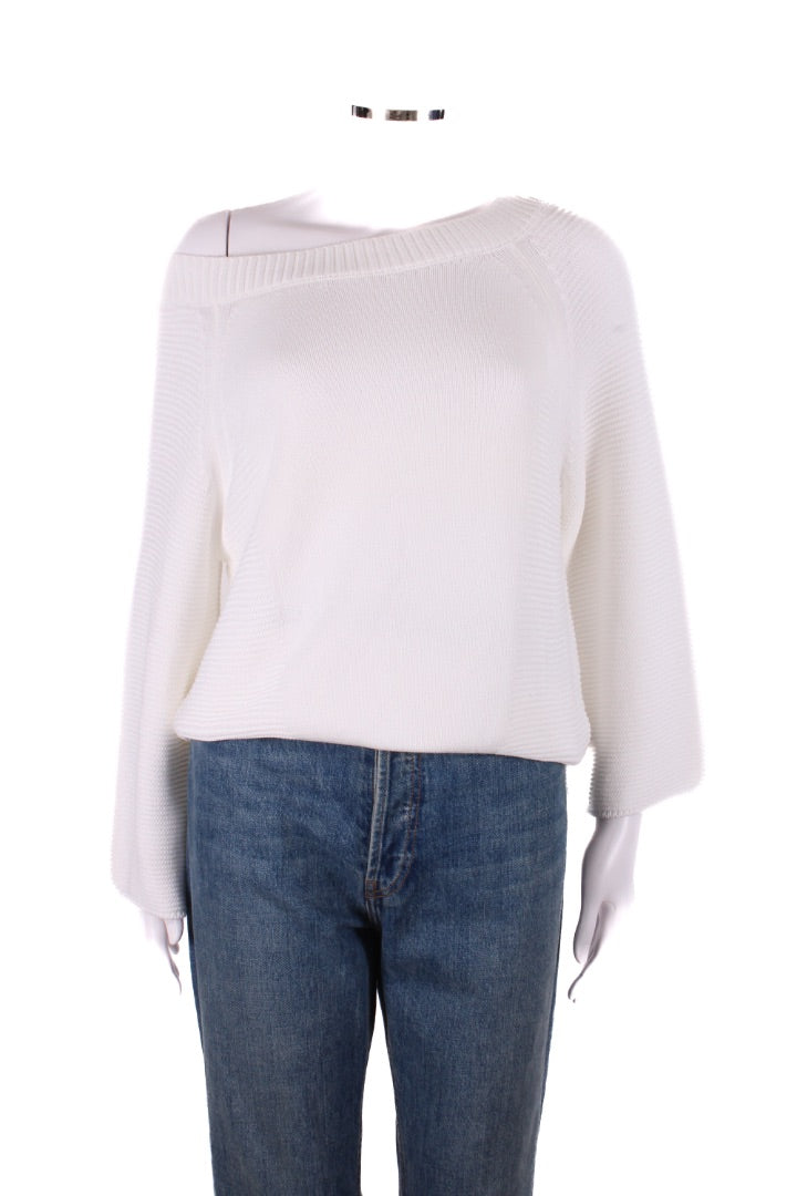 Luisa Spagnoli L/S Ribbed Knit Jumper White M