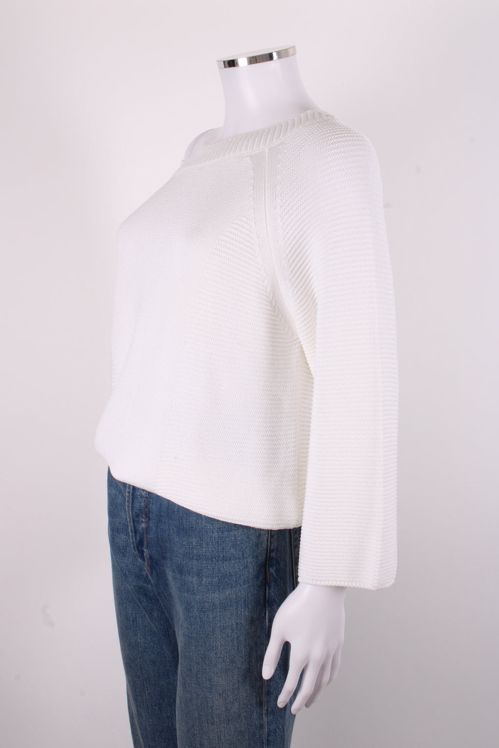 Luisa Spagnoli L/S Ribbed Knit Jumper White M