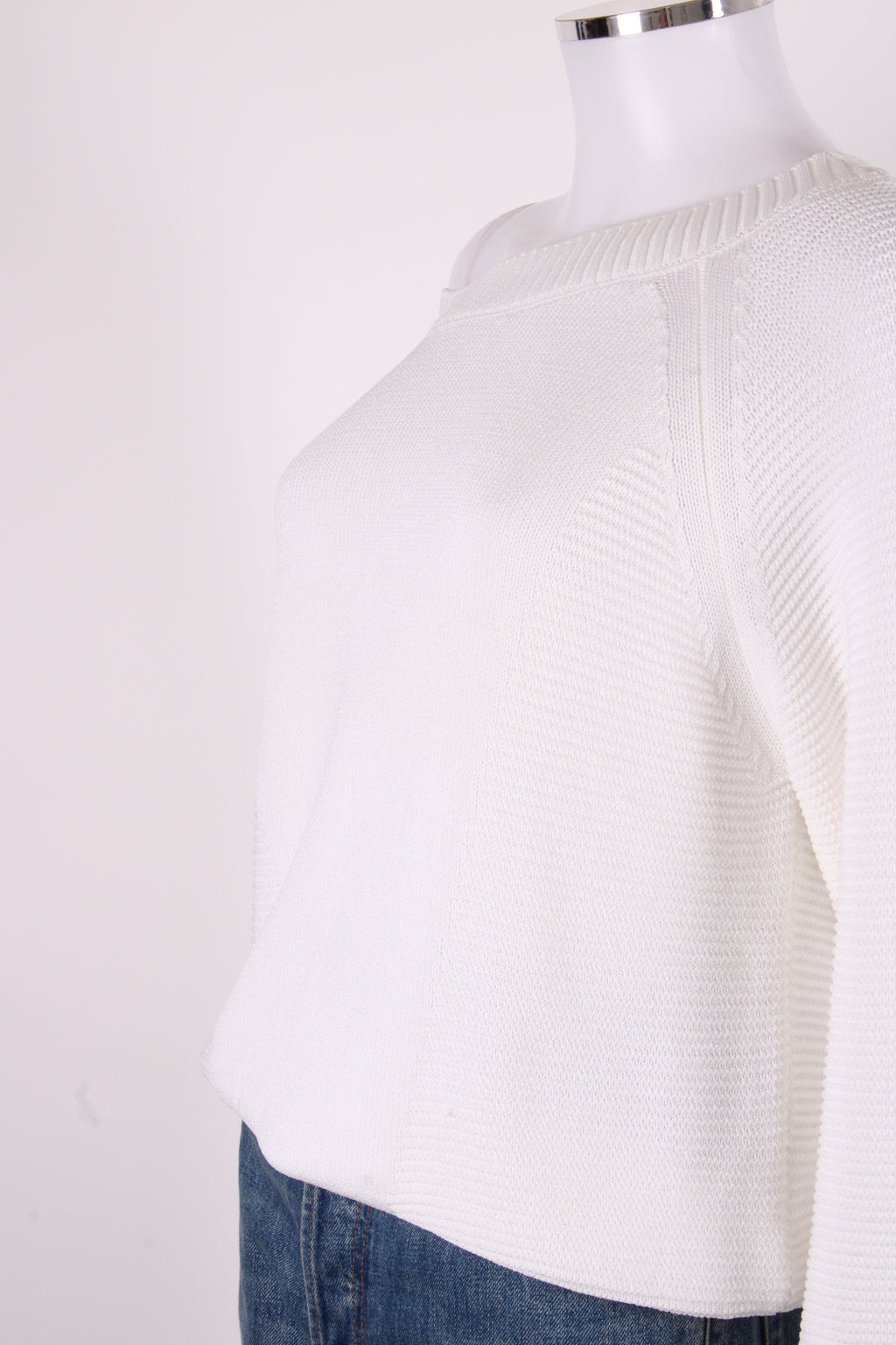 Luisa Spagnoli L/S Ribbed Knit Jumper White M