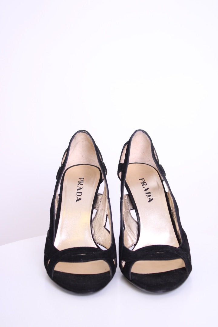 Prada suede heel black 5