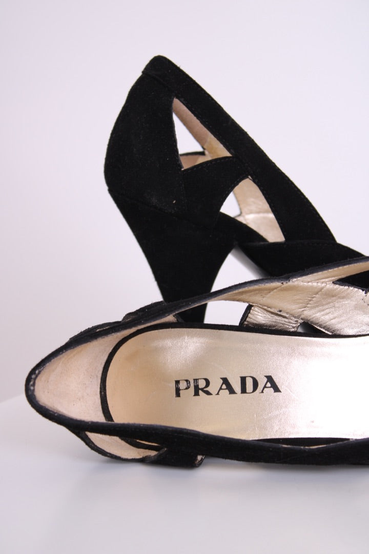Prada suede heel black 5