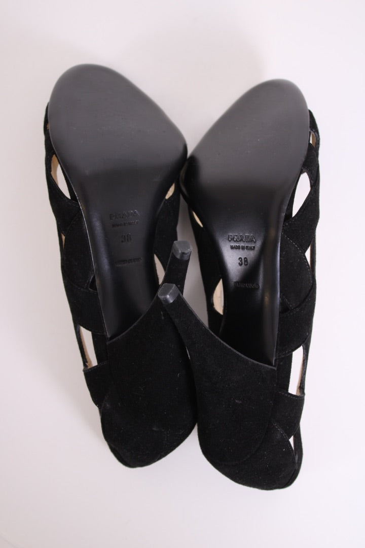 Prada suede heel black 5