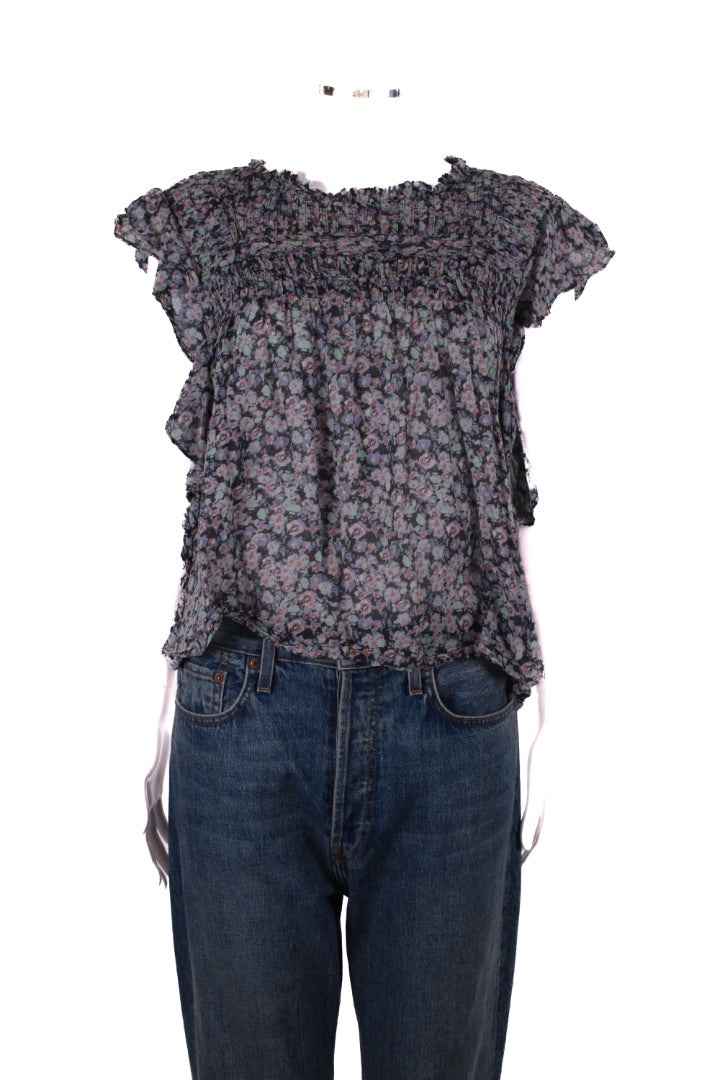 Isabel Marant Etoile S/S Floral Blouse Blue/ Lilac 8