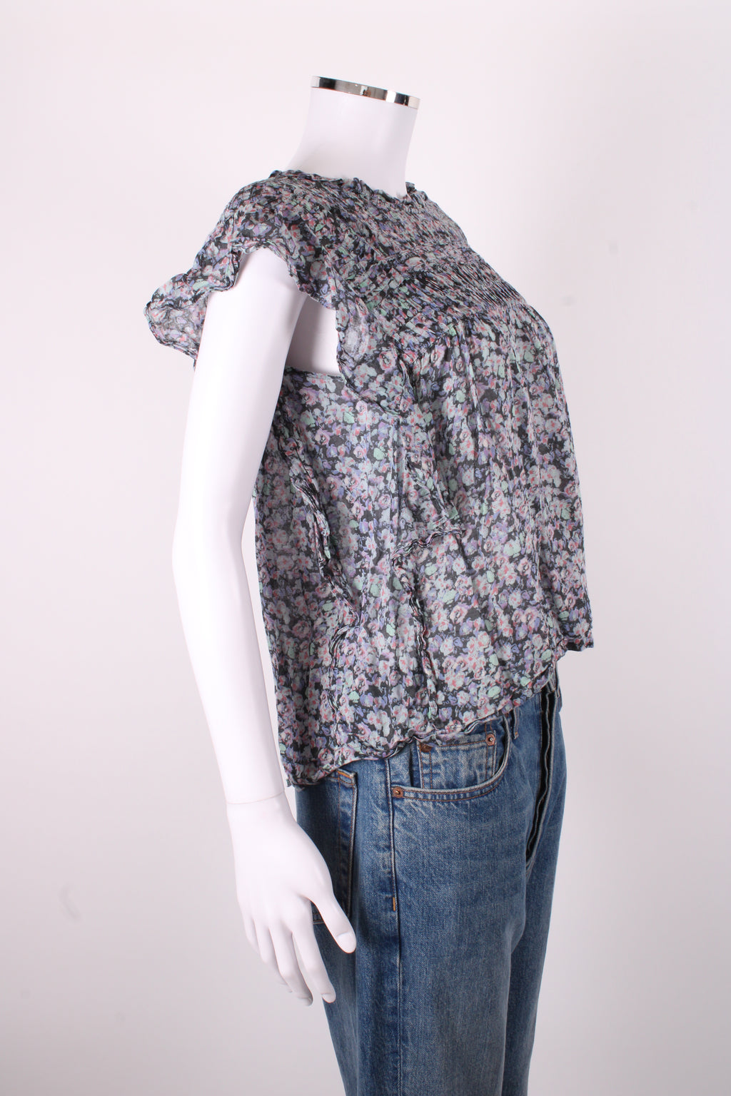 Isabel Marant Etoile S/S Floral Blouse Blue/ Lilac 8