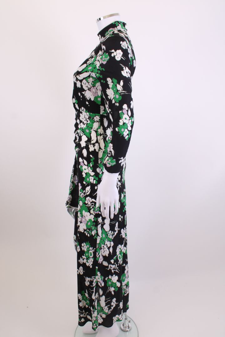 Rixo L/S Floral Dress Black/ Green XS