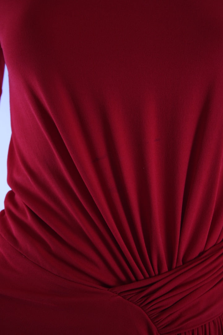 Alexandre Vauthier L/S Draped Side Dress Red S