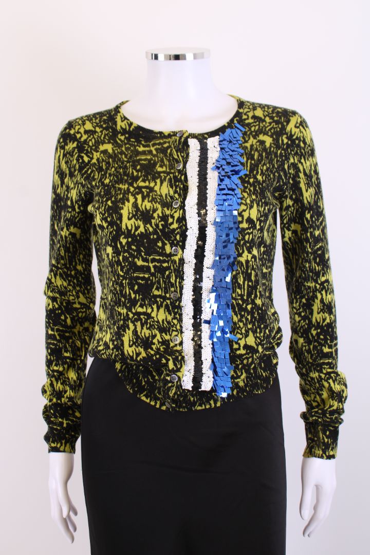 Markus Lupfer Knit button and sequin Jumper yellow/black/blue S