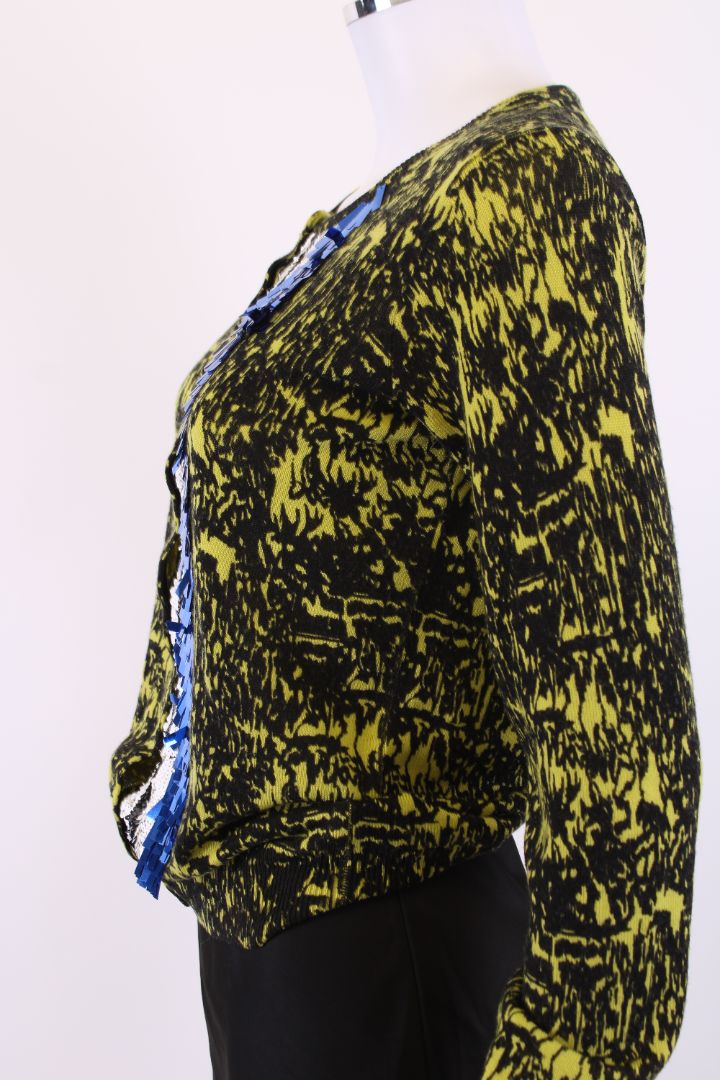Markus Lupfer Knit button and sequin Jumper yellow/black/blue S