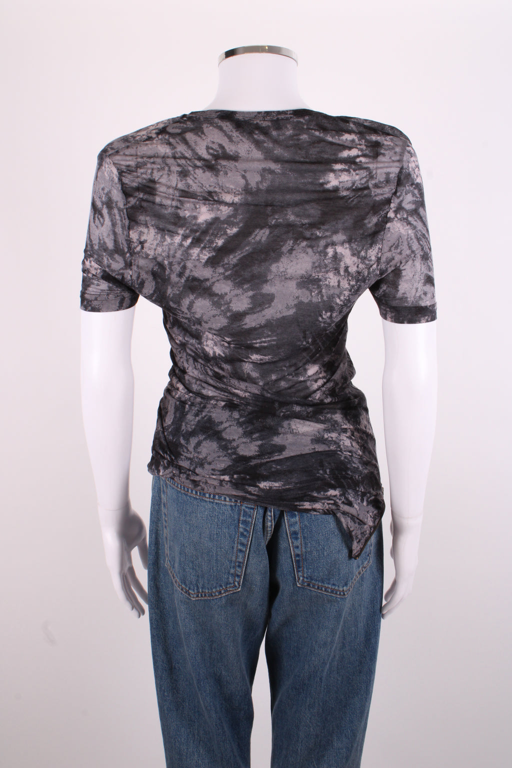 McQ S/S Side Zip Tie Dye T-shirt Grey/ Black M