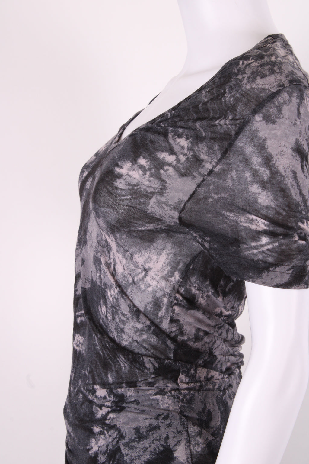 McQ S/S Side Zip Tie Dye T-shirt Grey/ Black M