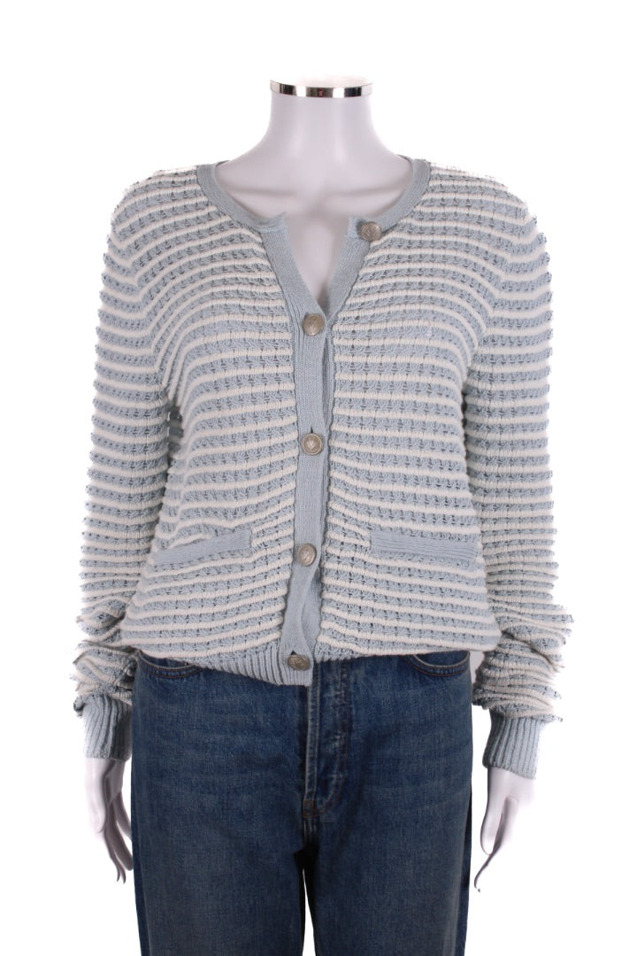 Rag & Bone L/S Stripe Cardigan Blue/ White M