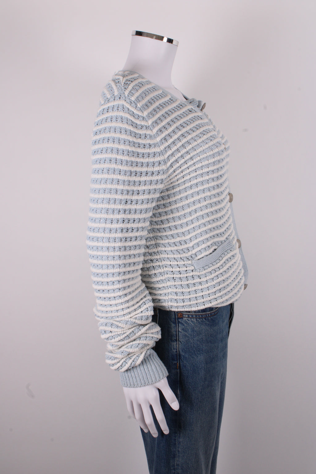 Rag & Bone L/S Stripe Cardigan Blue/ White M