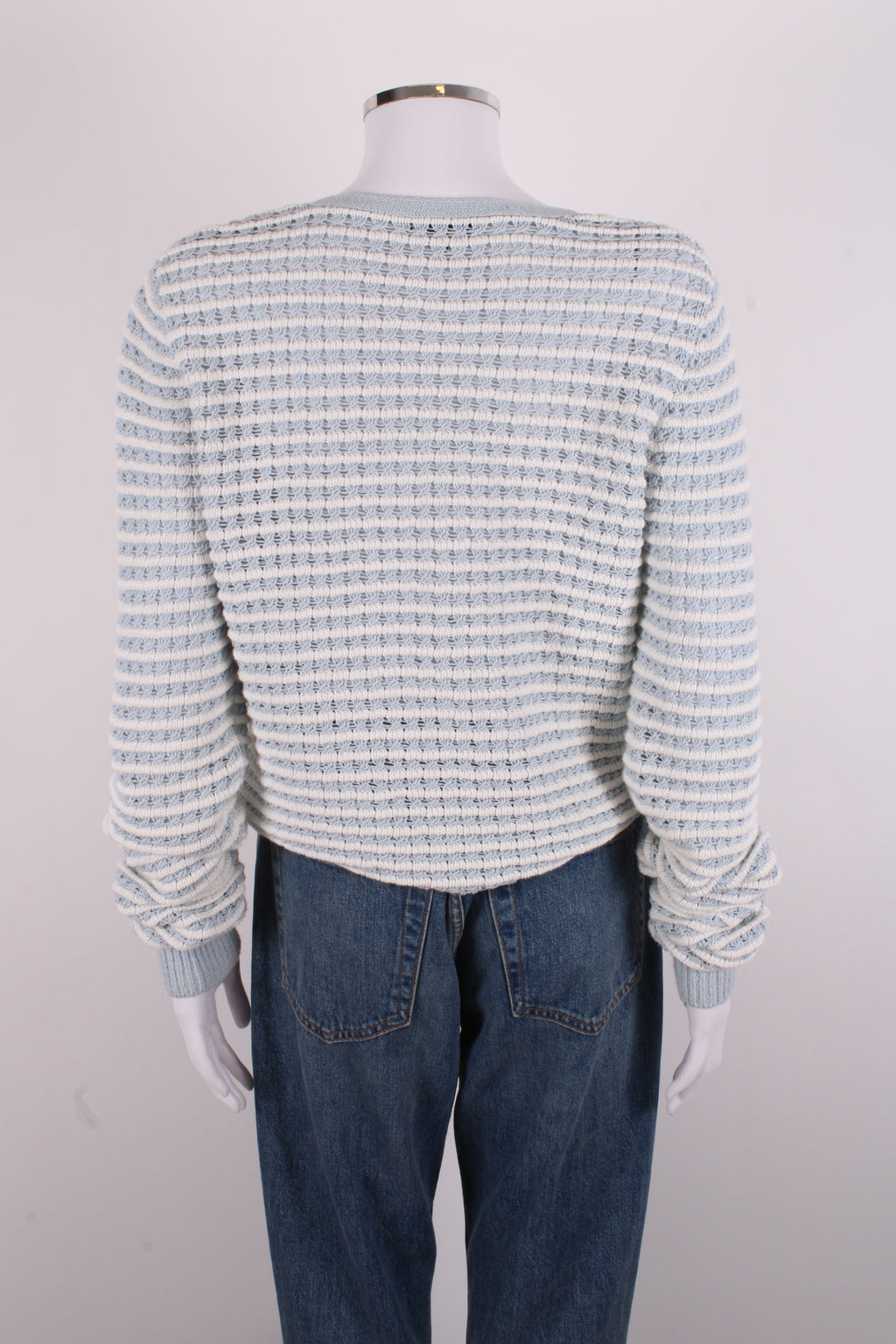 Rag & Bone L/S Stripe Cardigan Blue/ White M
