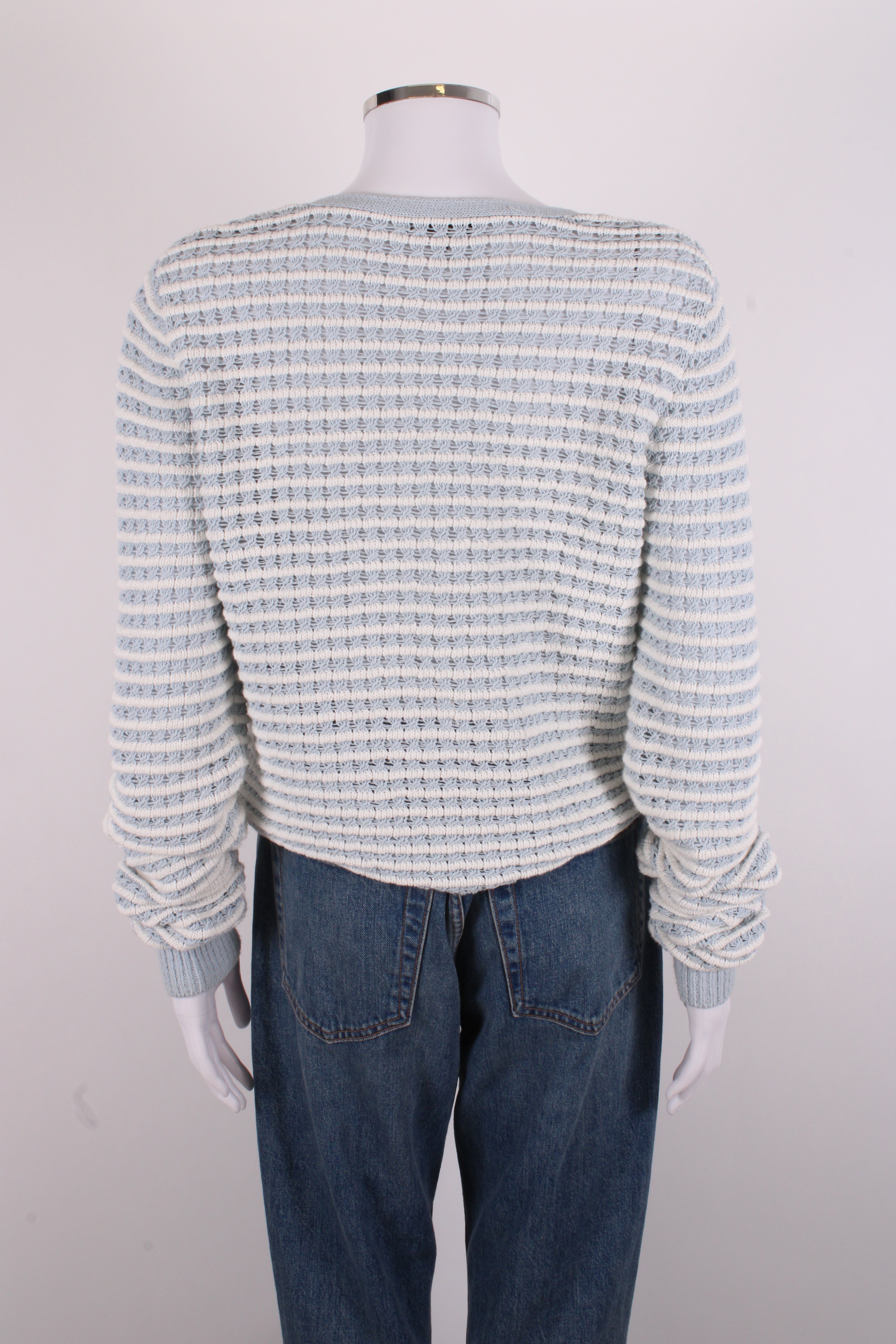 Rag & Bone L/S Stripe Cardigan Blue/ White M