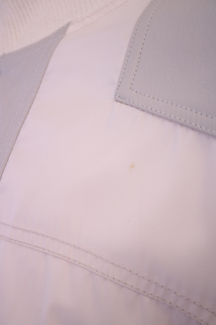 Dolce & Gabbana Nylon/ Leather Patch Jacket Cream/ Grey L