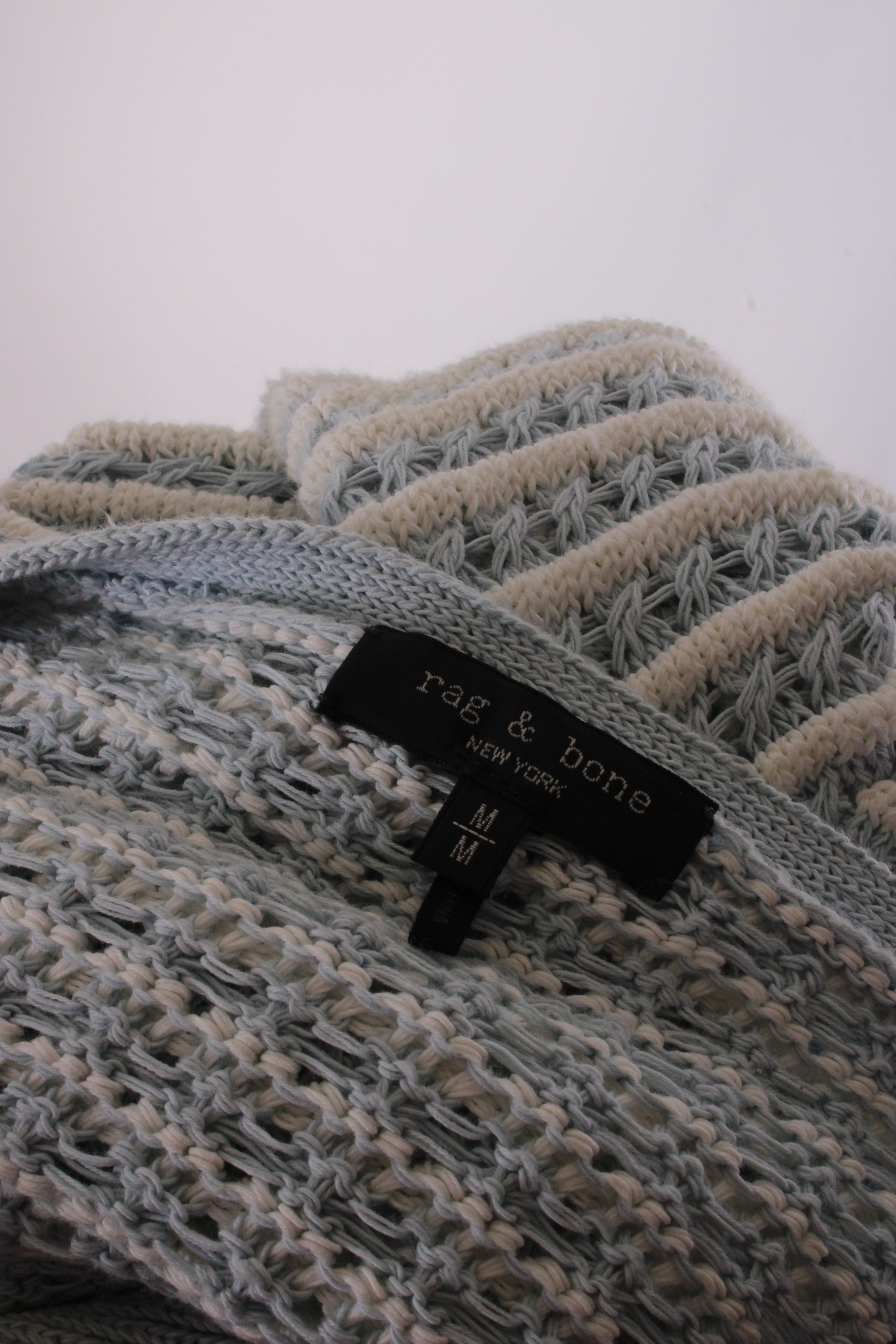 Rag & Bone L/S Stripe Cardigan Blue/ White M