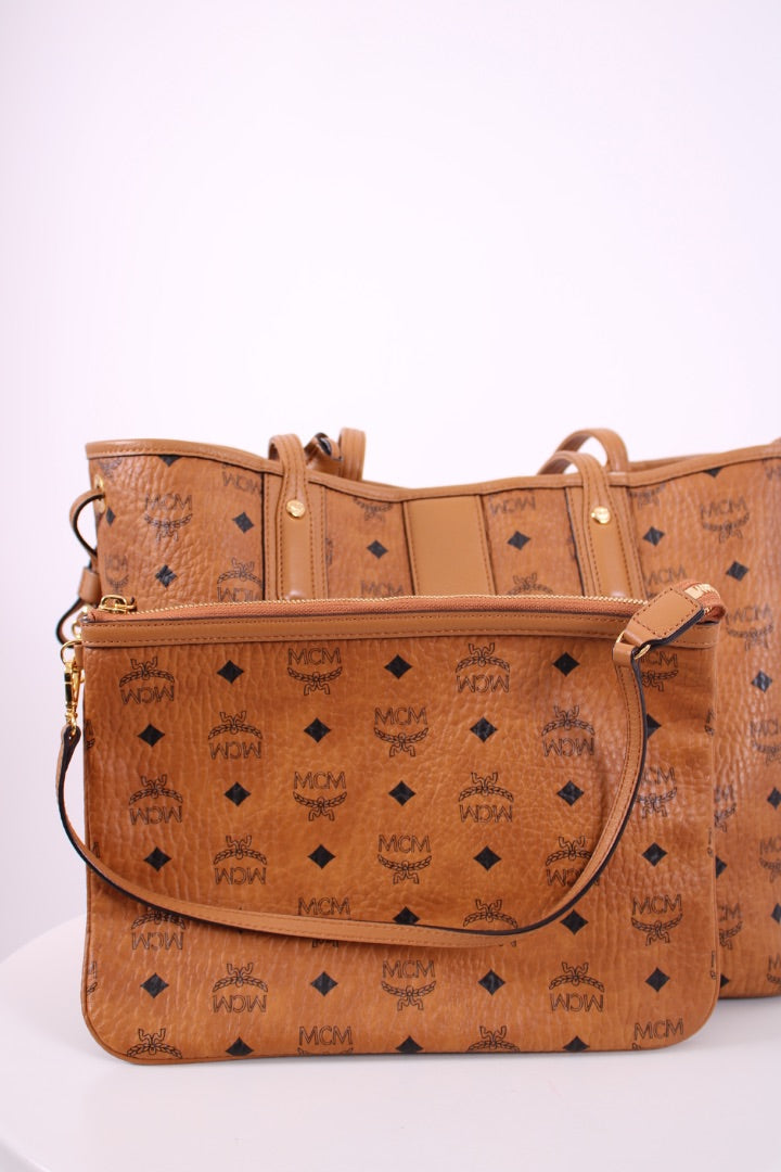 Tan Liz reversible shopper