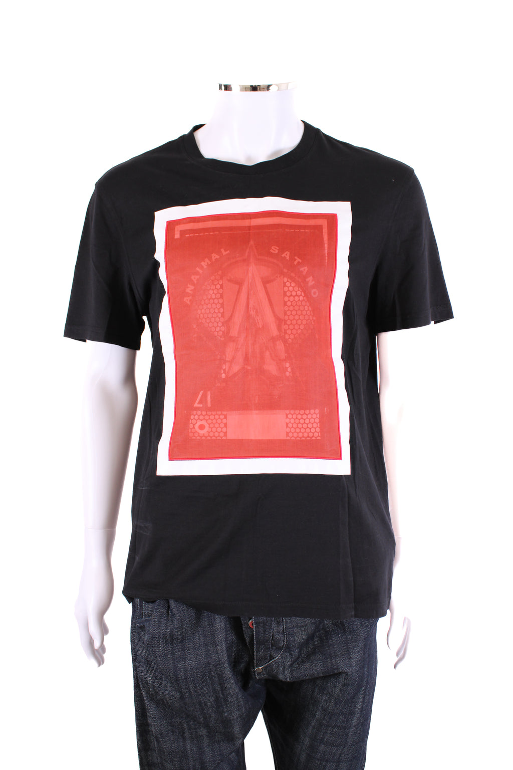 Givenchy Square Silk Layered T-shirt Black/ Red XL