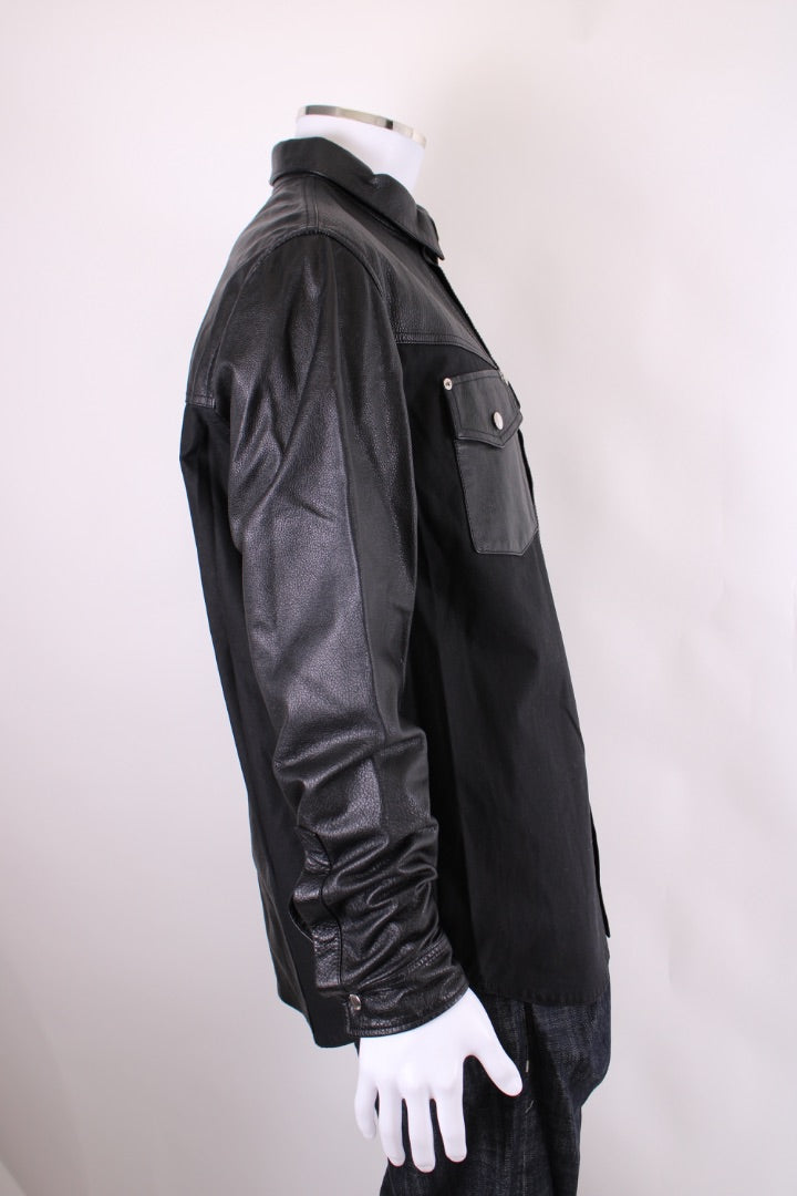 Givenchy Leather/ Cotton Shirt Black 43