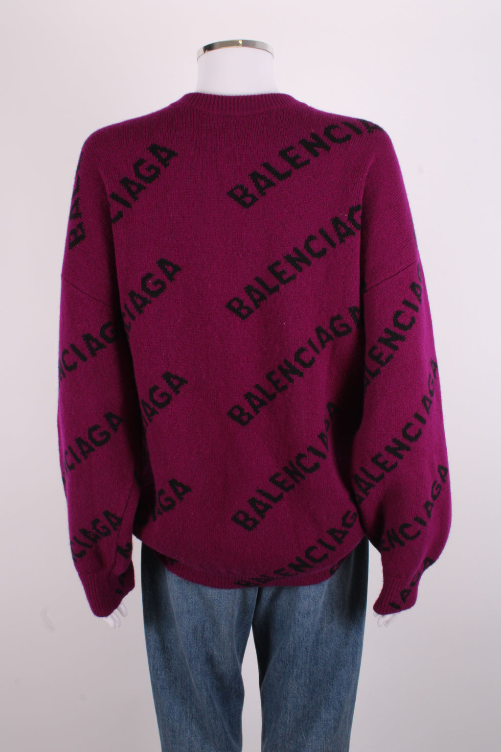 Balenciaga L/S Logo Jumper Purple/ Black S