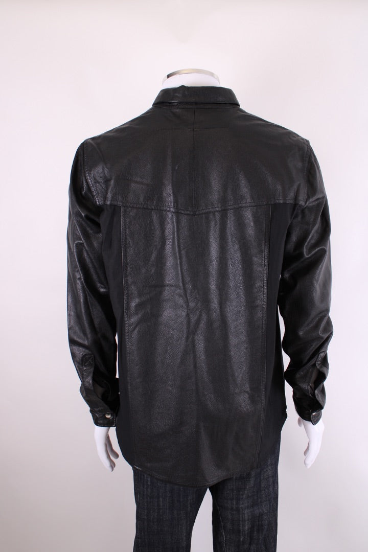 Givenchy Leather/ Cotton Shirt Black 43