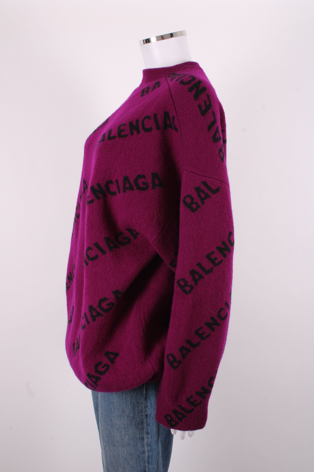 Balenciaga L/S Logo Jumper Purple/ Black S