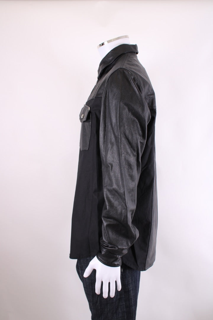 Givenchy Leather/ Cotton Shirt Black 43