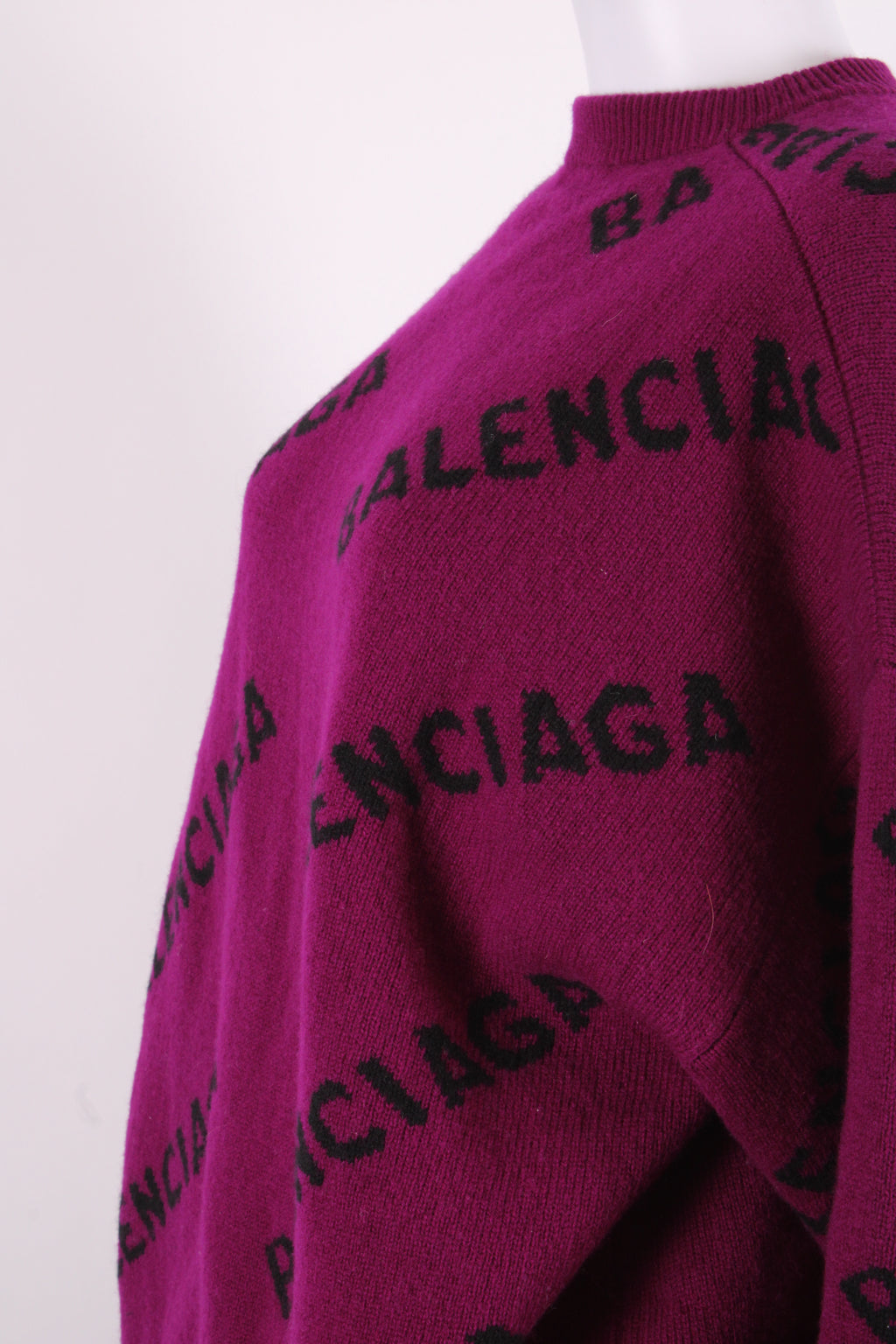 Balenciaga L/S Logo Jumper Purple/ Black S
