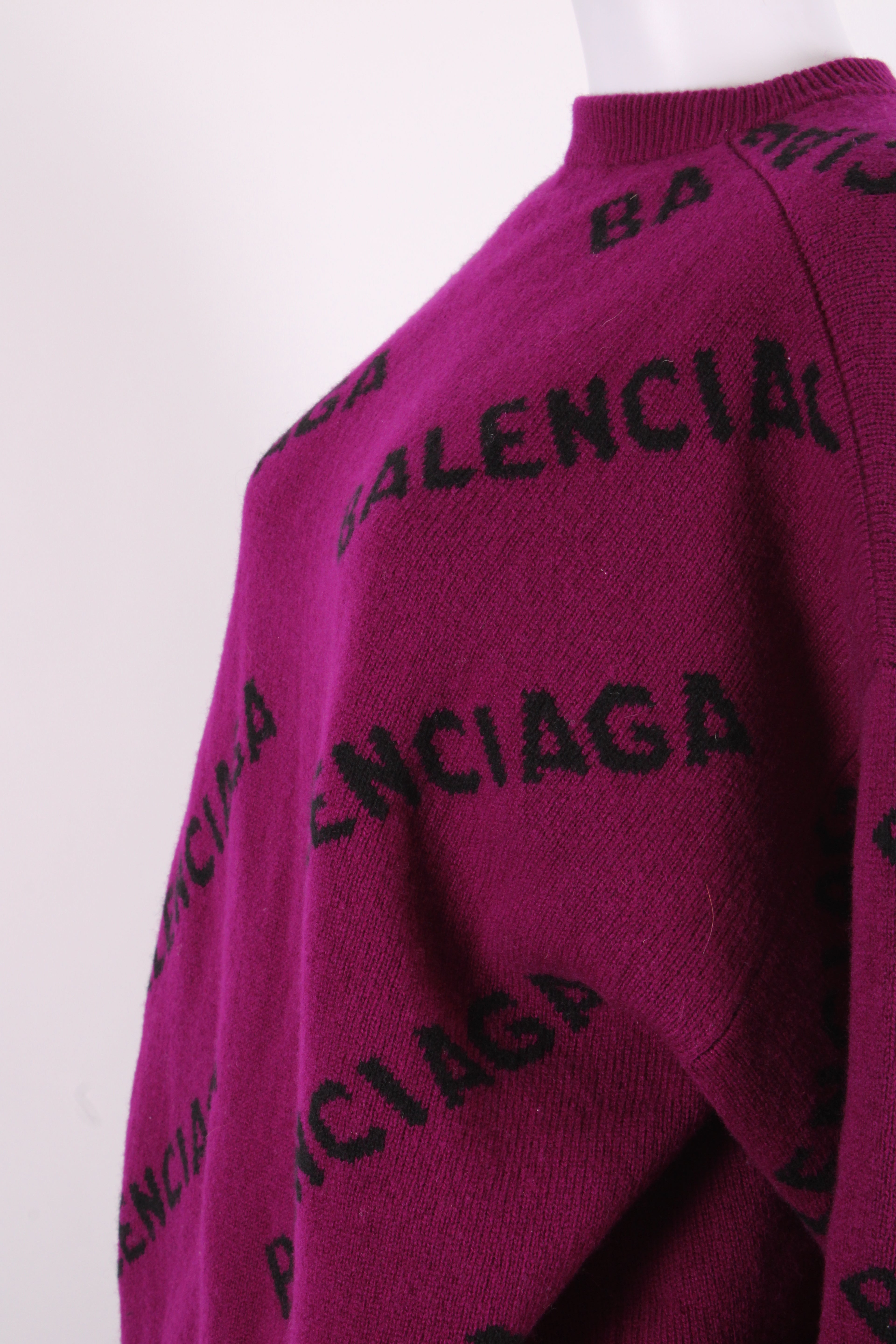 Balenciaga L/S Logo Jumper Purple/ Black S