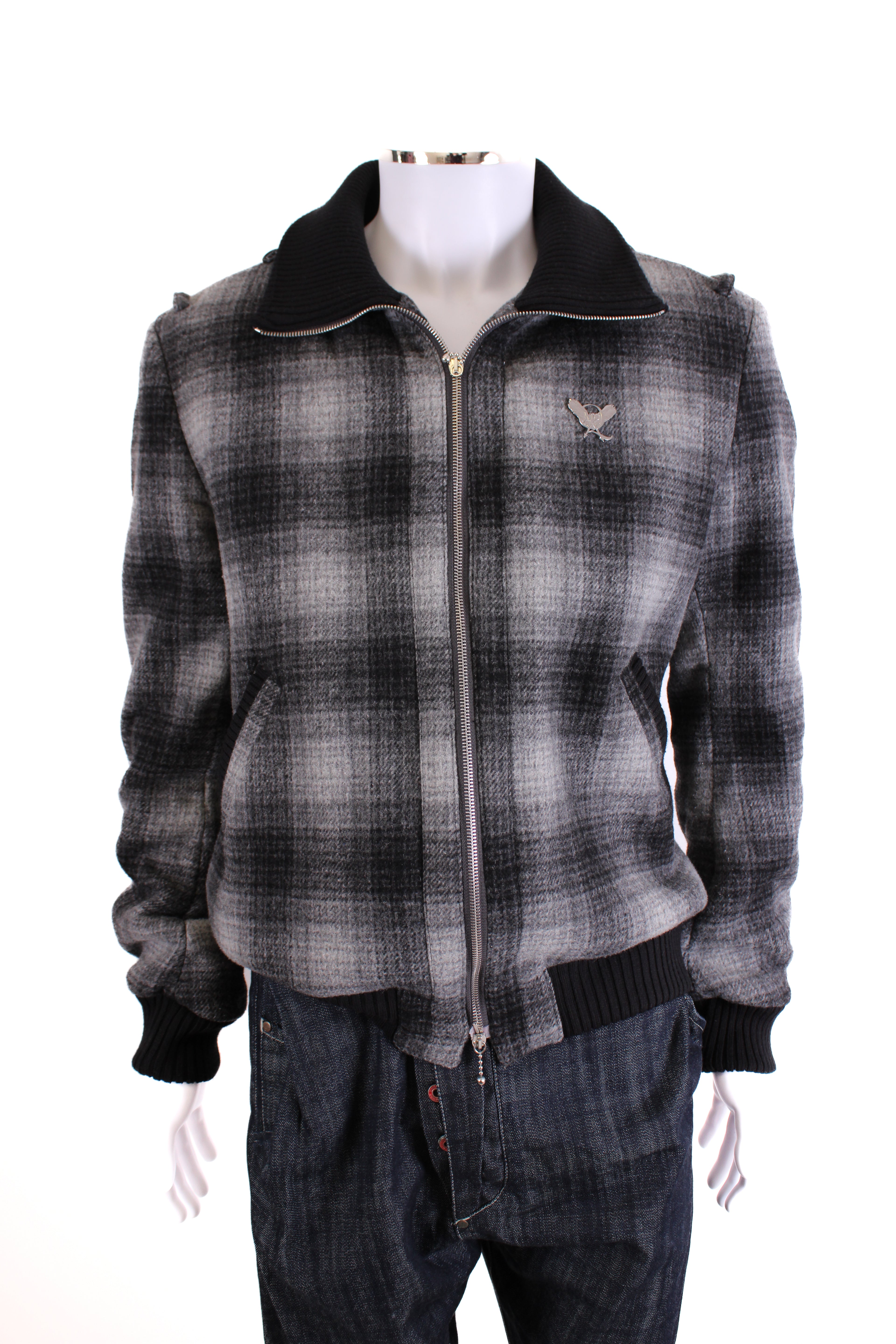 Alexander McQueen Flannel Check Bomber Grey Check 52