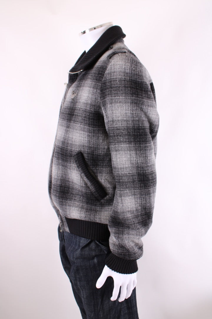 Alexander McQueen Flannel Check Bomber Grey Check 52