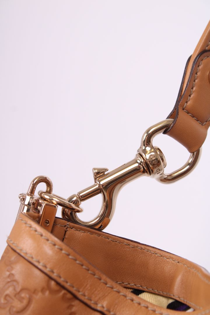 Gucci Guccissima GG Embossed Shoulder Tan