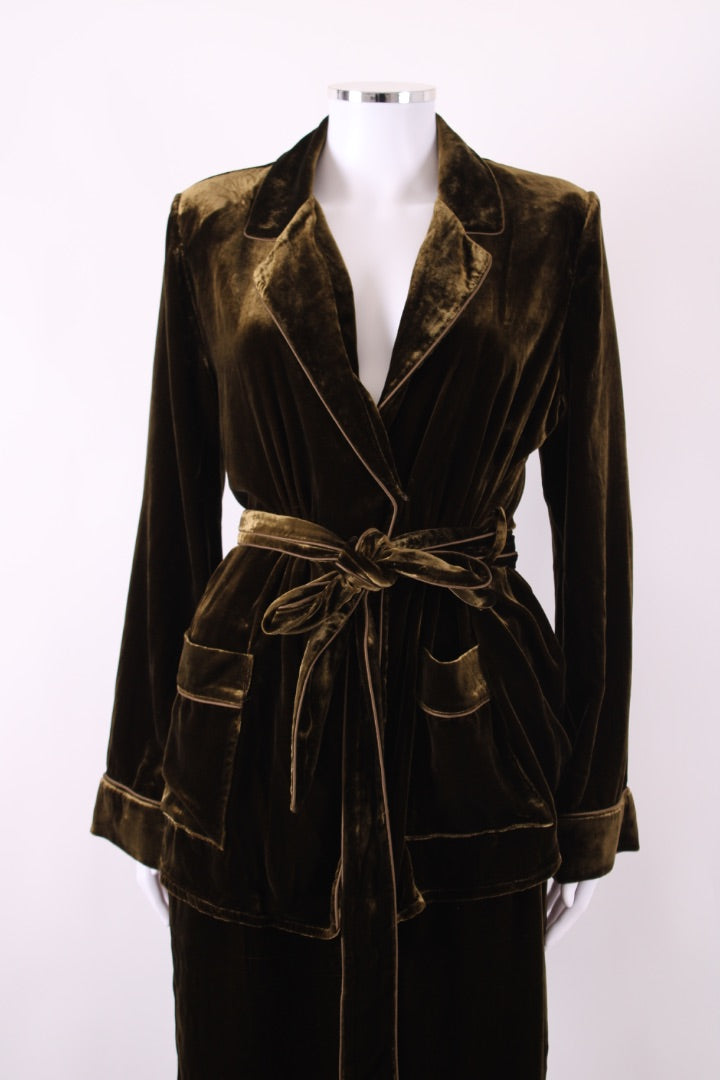 Its 9PM Velvet Trouser Co-ord Khaki S