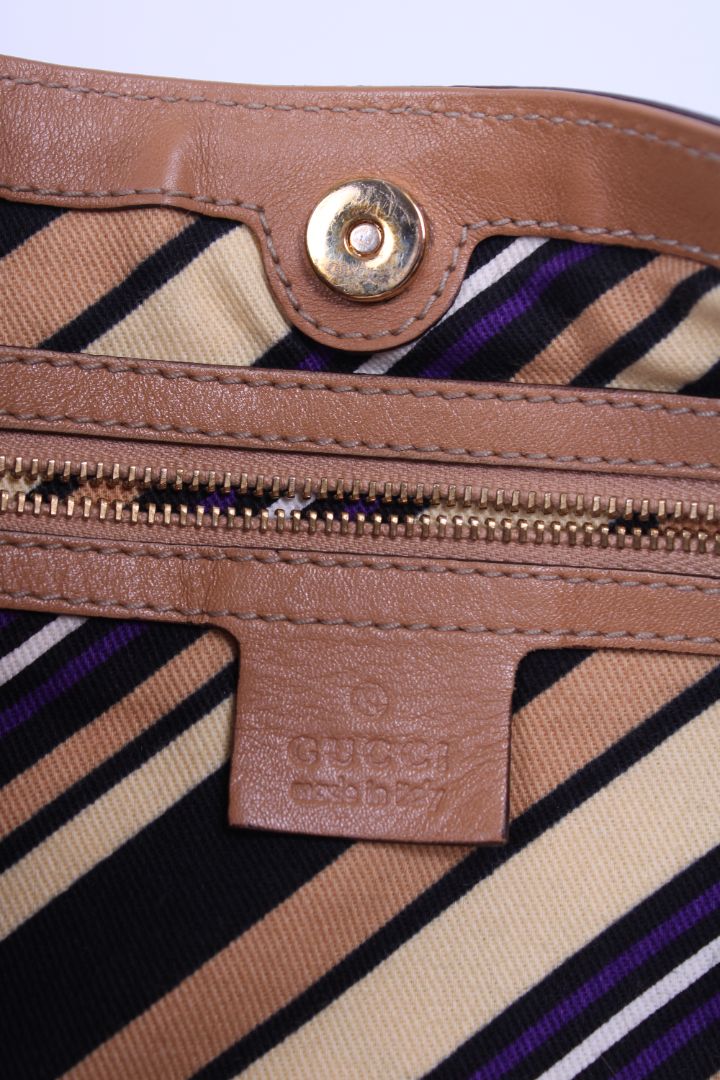 Gucci Guccissima GG Embossed Shoulder Tan