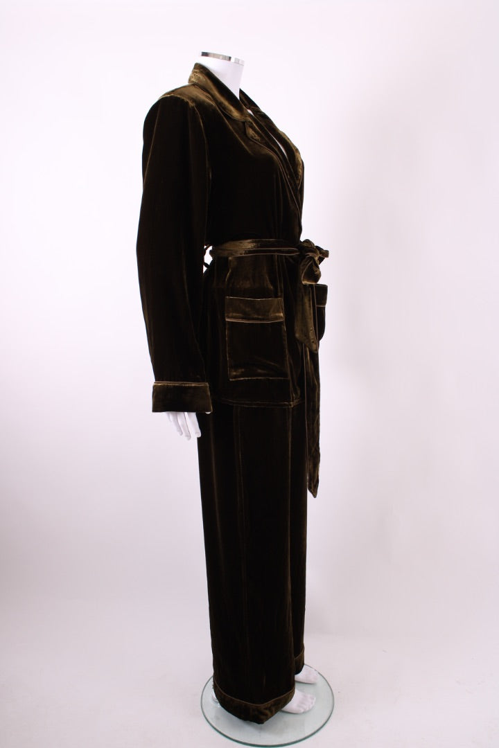 Its 9PM Velvet Trouser Co-ord Khaki S