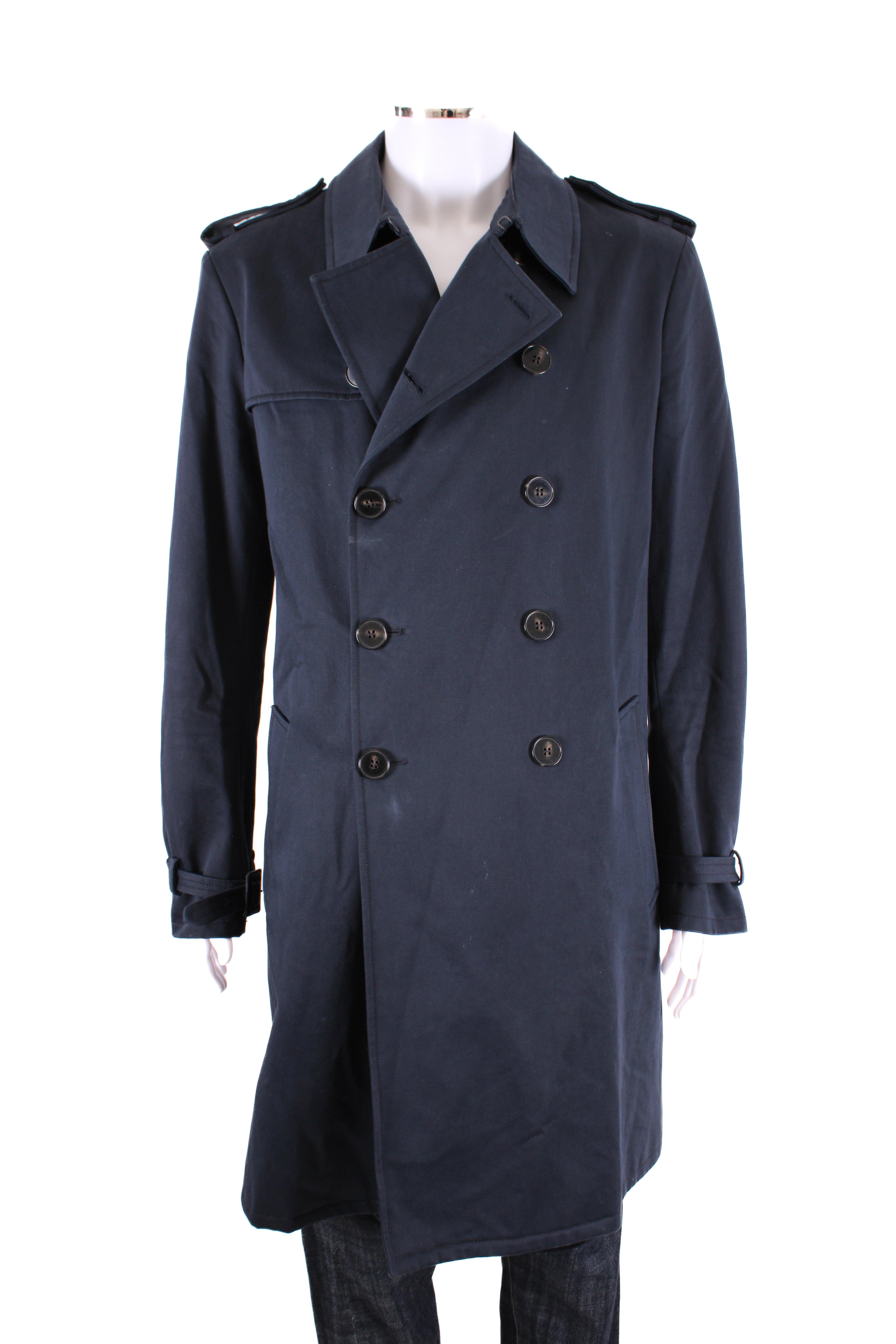 Alexander McQueen Cotton Trench Navy 52