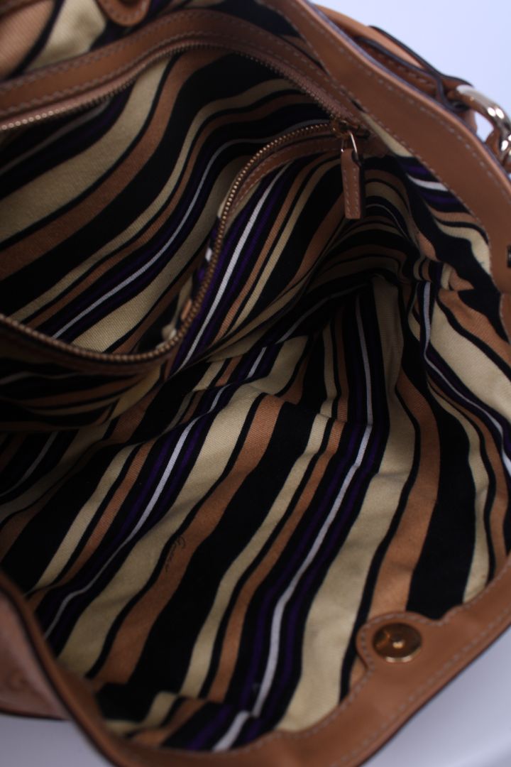 Gucci Guccissima GG Embossed Shoulder Tan