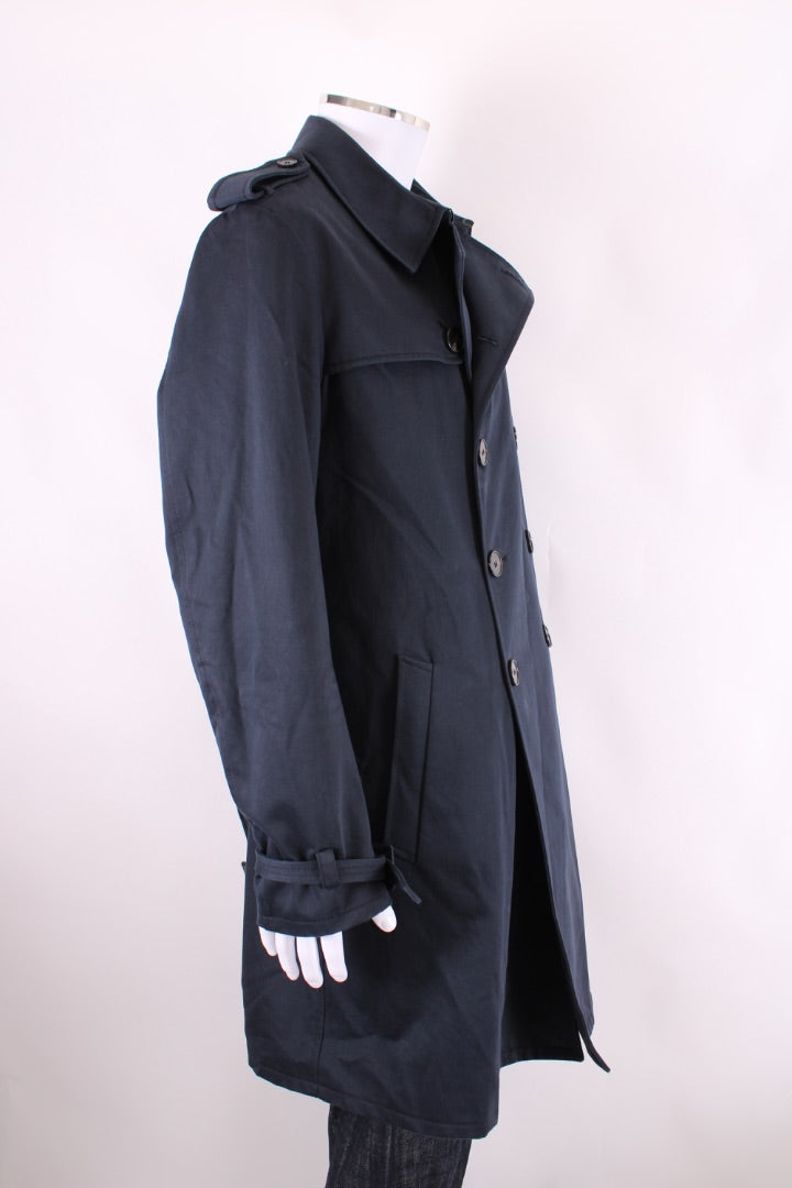 Alexander McQueen Cotton Trench Navy 52
