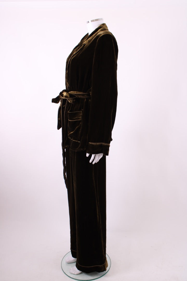 Its 9PM Velvet Trouser Co-ord Khaki S