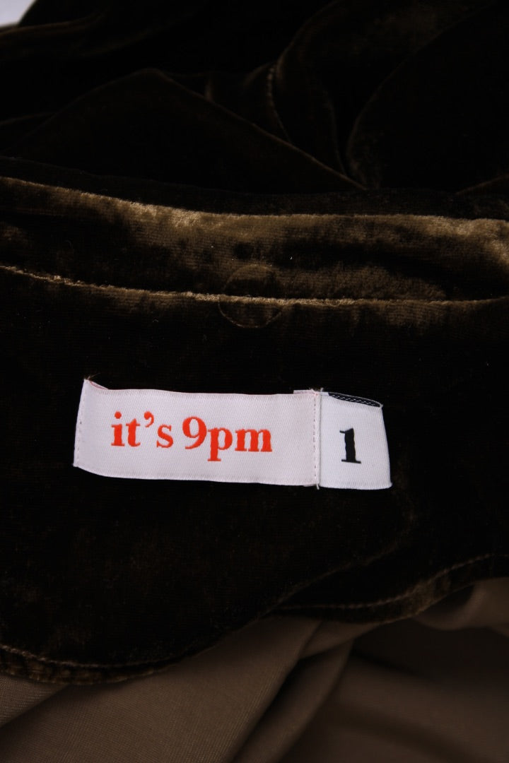 Its 9PM Velvet Trouser Co-ord Khaki S