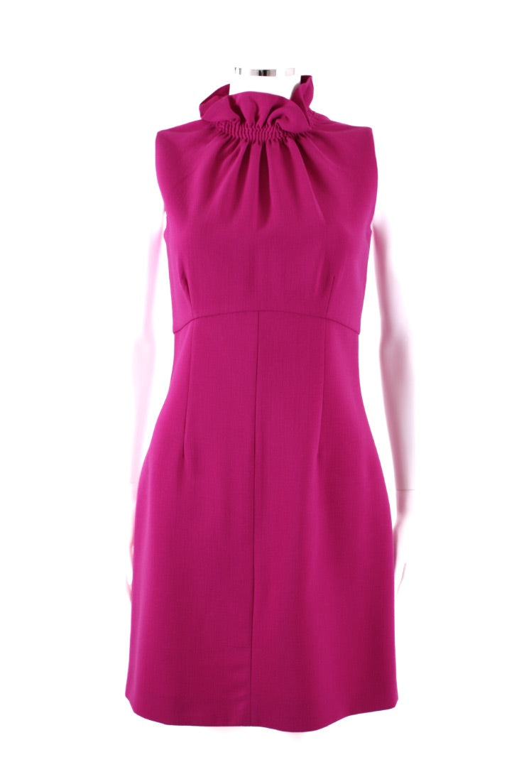 Emilio Pucci S/S High Ruffle Neck Dress Pink 10