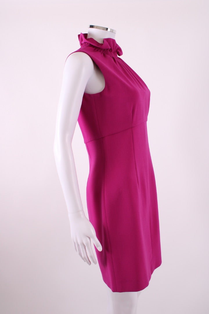 Emilio Pucci S/S High Ruffle Neck Dress Pink 10