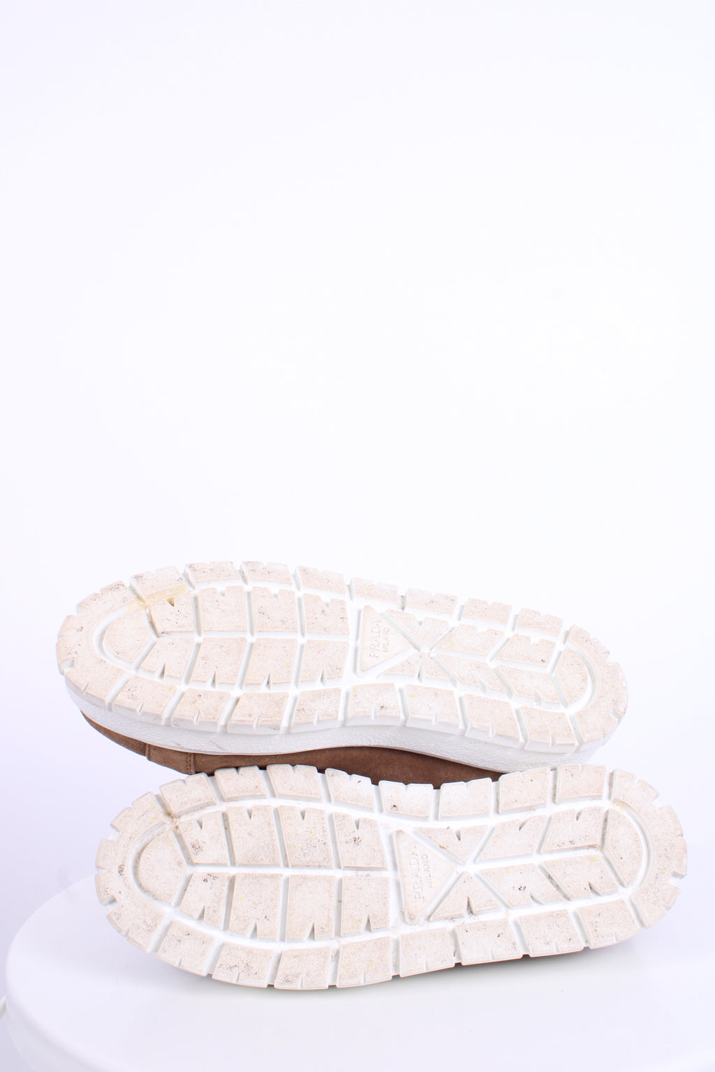 Prada Suede/ Shearling Lace-up Boots Tan 40