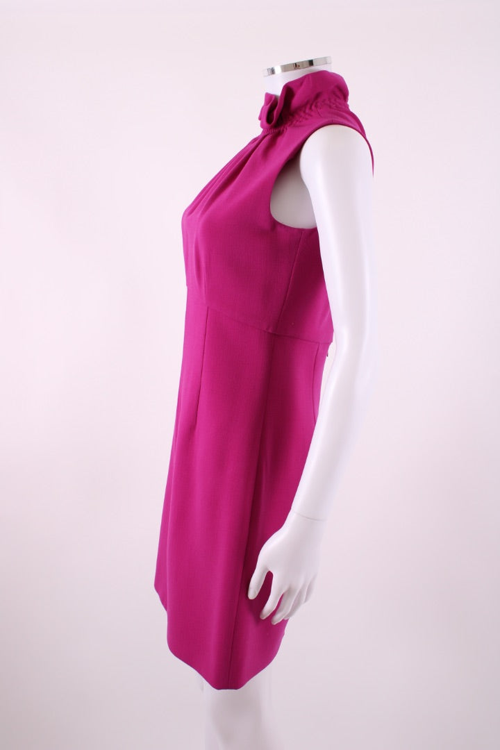 Emilio Pucci S/S High Ruffle Neck Dress Pink 10