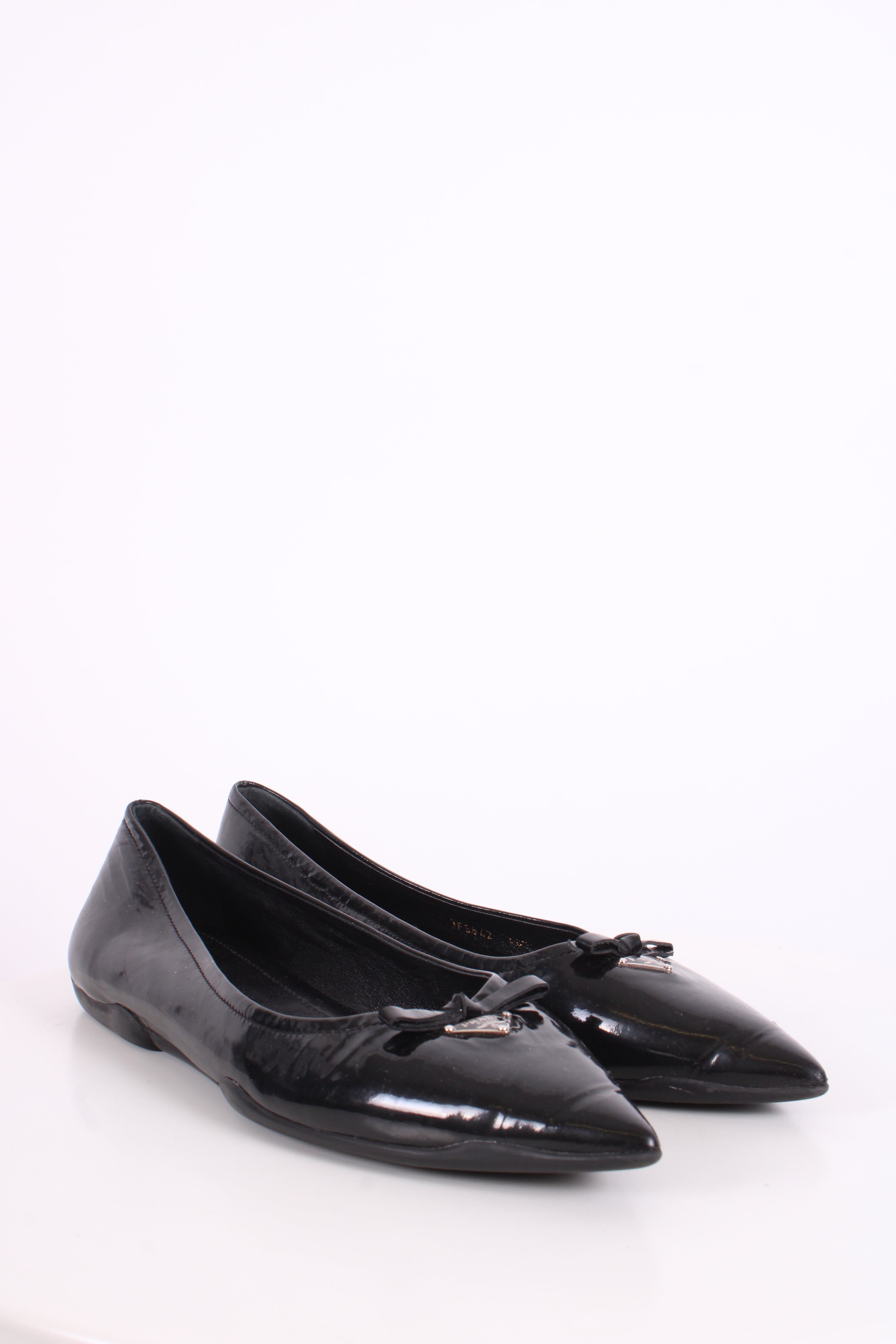 Prada Patent Flat Shoes Black 40.5