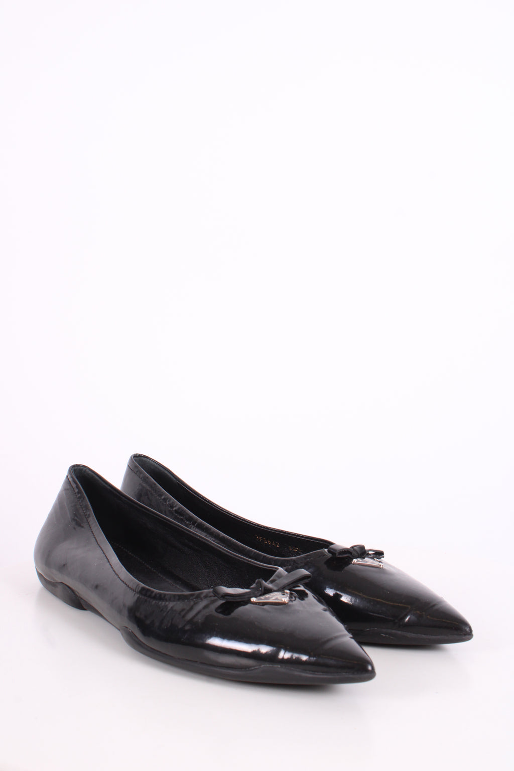 Prada Patent Flat Shoes Black 40.5