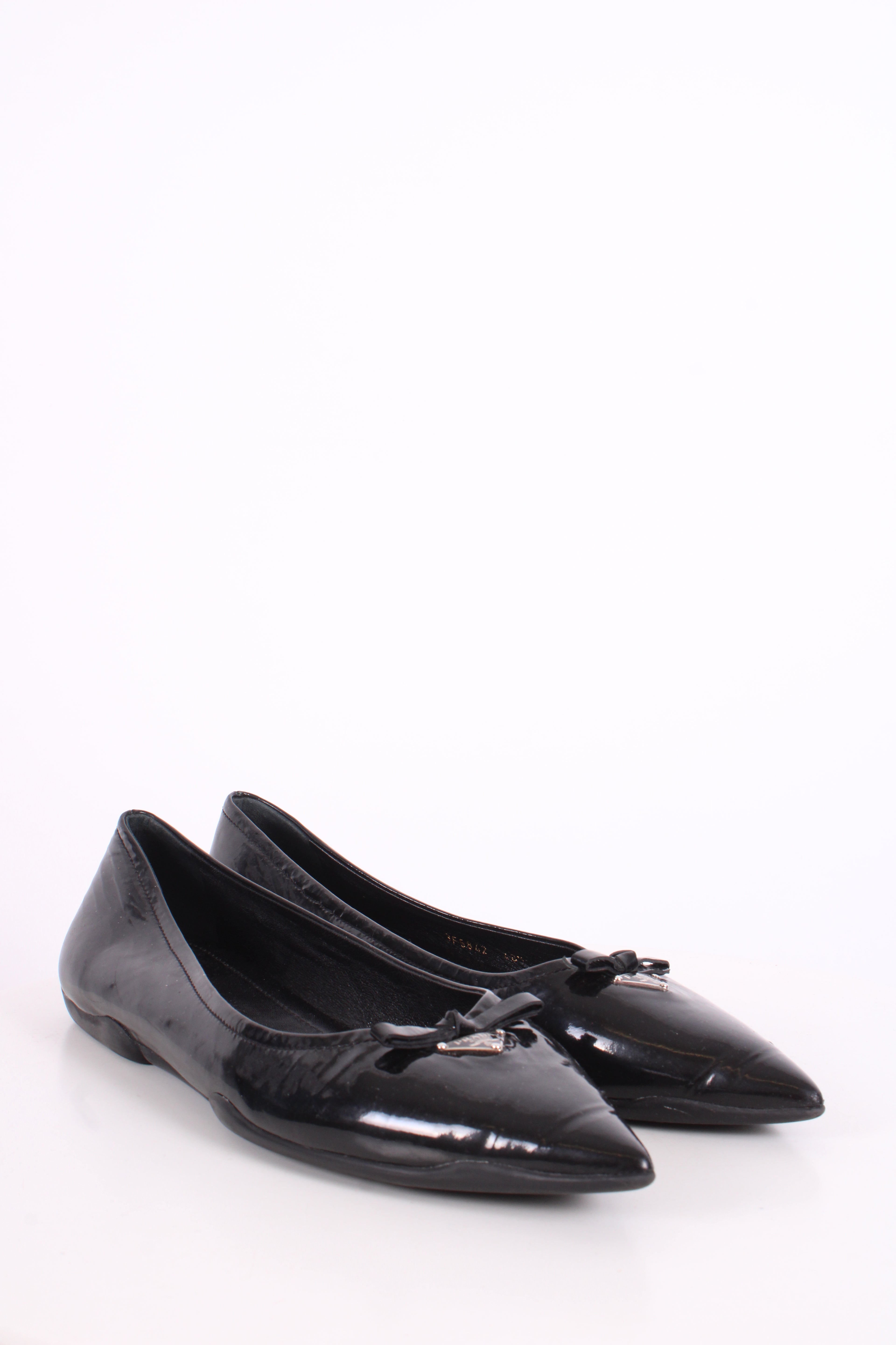 Prada Patent Flat Shoes Black 40.5