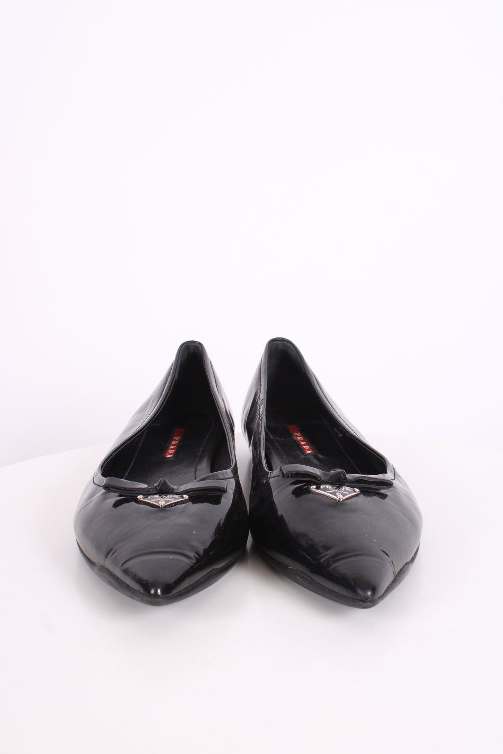 Prada Patent Flat Shoes Black 40.5