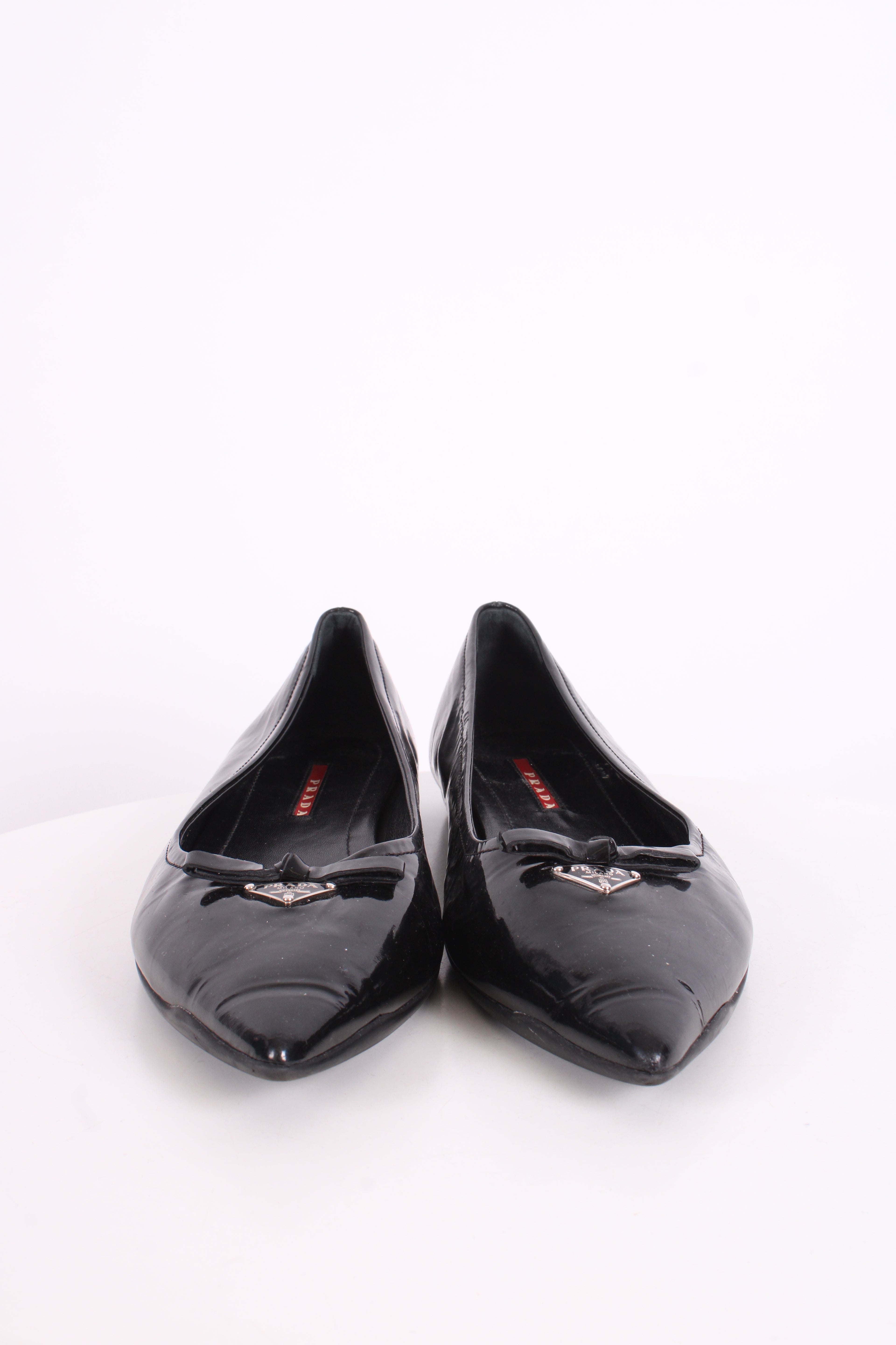Prada Patent Flat Shoes Black 40.5