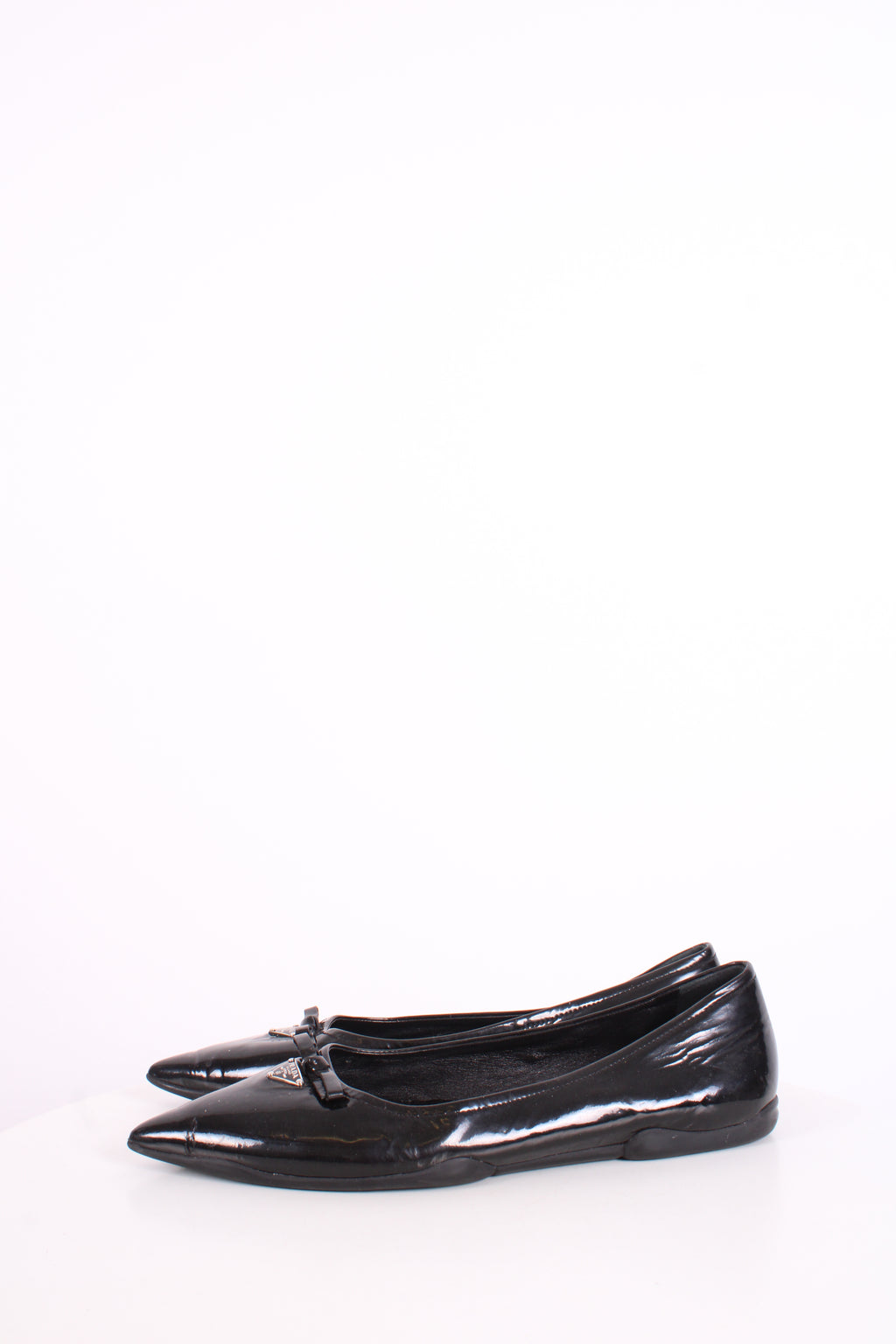 Prada Patent Flat Shoes Black 40.5
